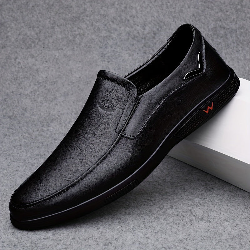 Men's Slip Resistant Leather Slip On Sneakers