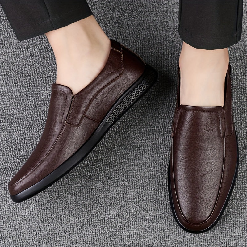Men's Slip Resistant Leather Slip On Sneakers