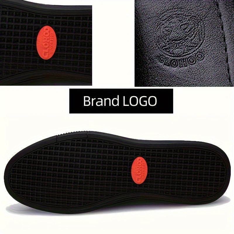 Men's Slip Resistant Leather Slip On Sneakers