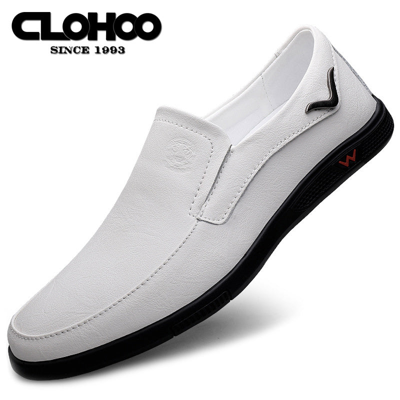 Men's Slip Resistant Leather Slip On Sneakers