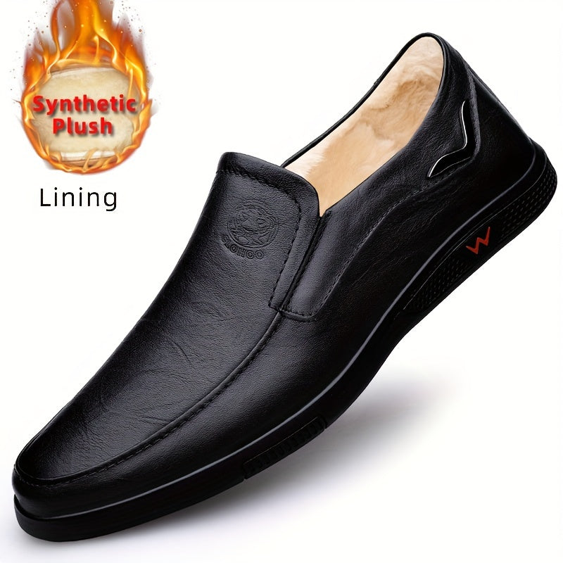 Men's Slip Resistant Leather Slip On Sneakers