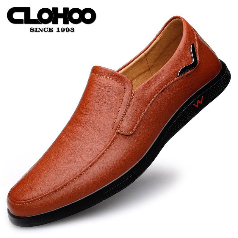 Men's Slip Resistant Leather Slip On Sneakers