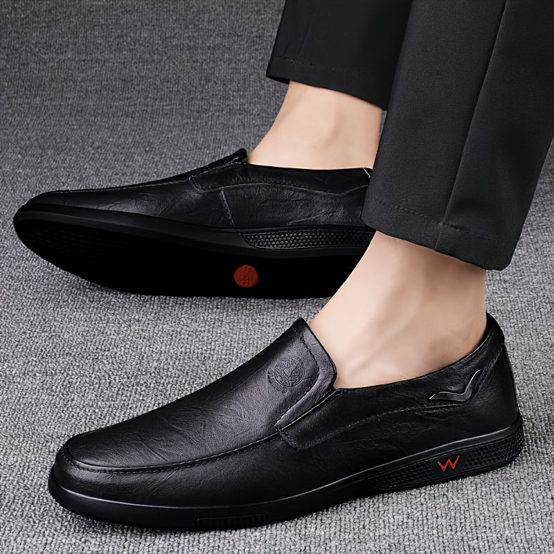 Men's Slip Resistant Leather Slip On Sneakers