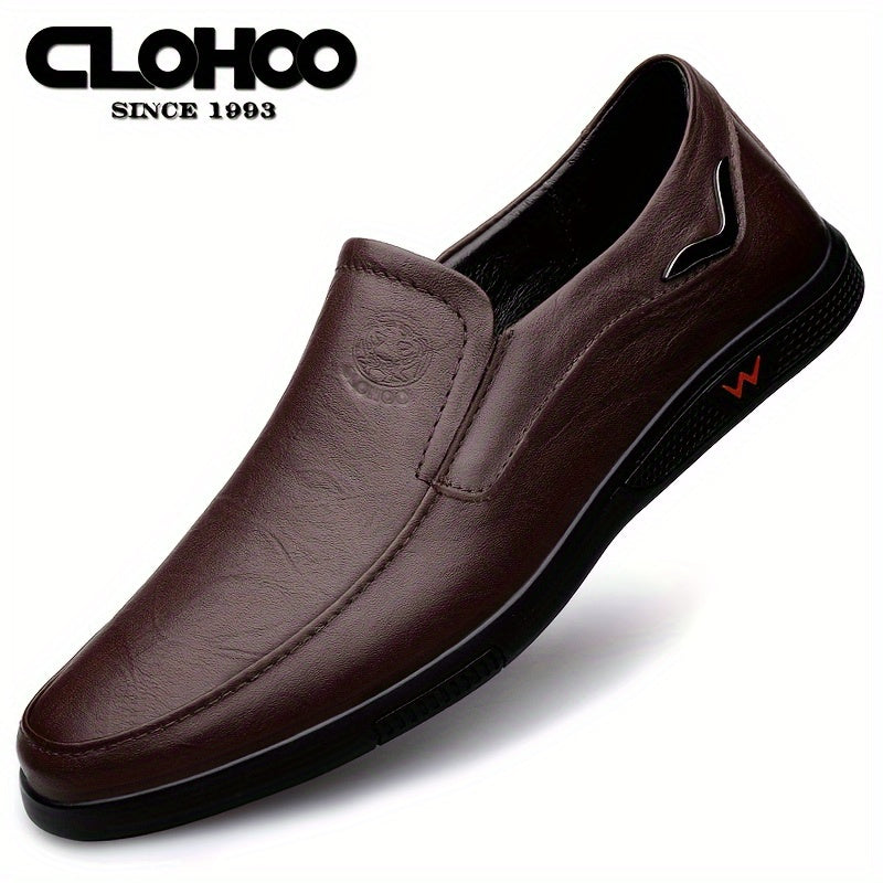Men's Slip Resistant Leather Slip On Sneakers