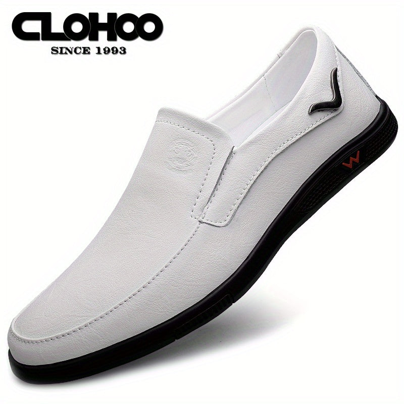 Men's Slip Resistant Leather Slip On Sneakers