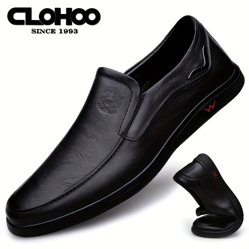 Men's Slip Resistant Leather Slip On Sneakers