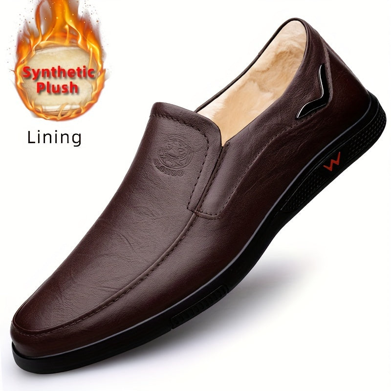 Men's Slip Resistant Leather Slip On Sneakers