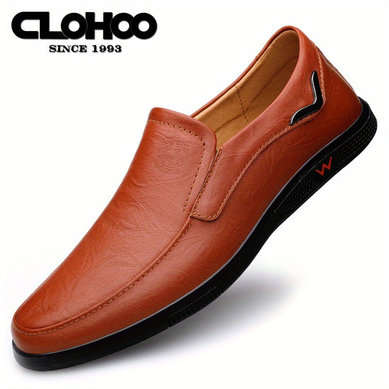 Men's Slip Resistant Leather Slip On Sneakers
