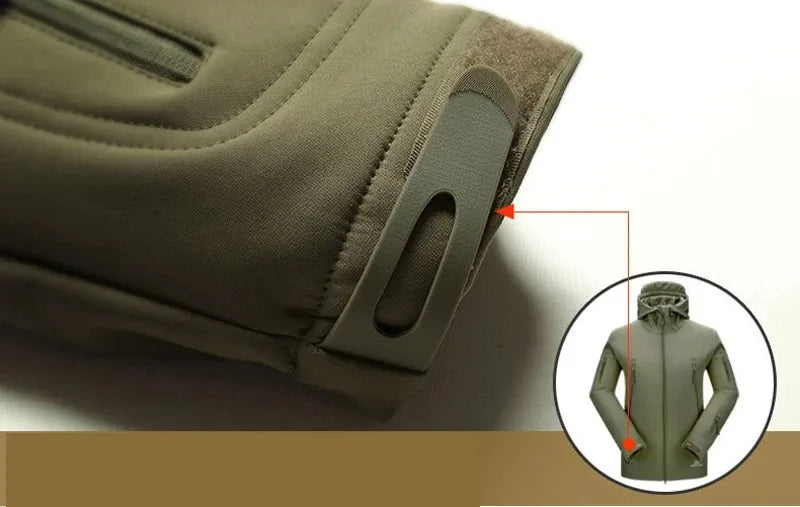 Men's Hooded Casual Military Outdoor Utility Jacket Fashion Sharkskin Soft-Shell Tactical Waterproof Combat Bomber Jacket