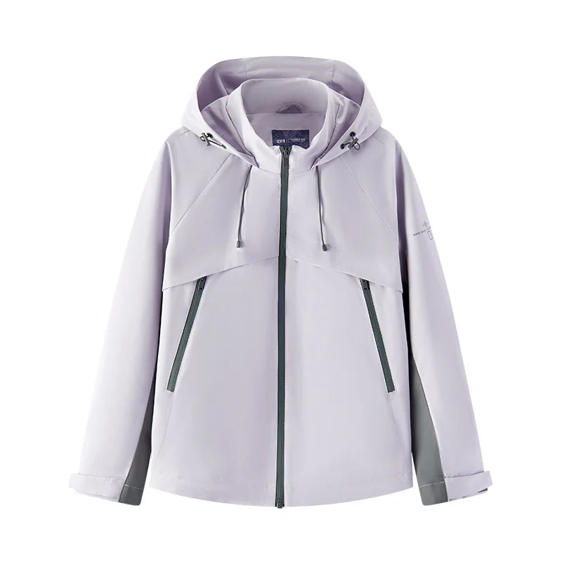 Semir Jacket Women Black and White Color Block Outdoor Triple Protection 2025 New Spring Hiking Jacket