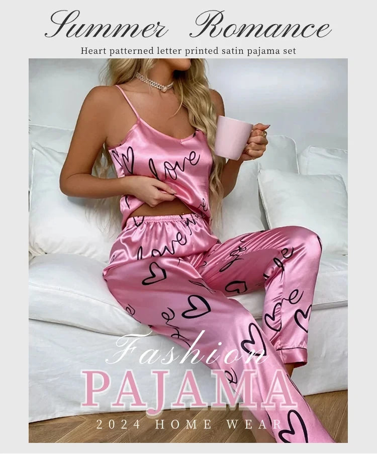 Ensemble de pyjamas en satin pour femmes, chemise en émail avec surintendant, vêtements de nuit sexy pour dames, lingerie pyjama