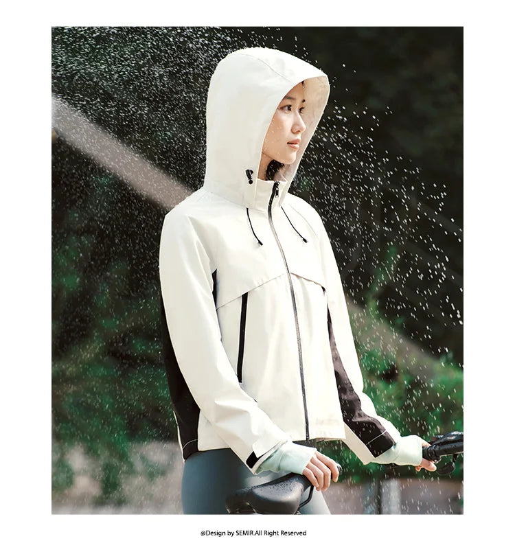 Semir Jacket Women Black and White Color Block Outdoor Triple Protection 2025 New Spring Hiking Jacket