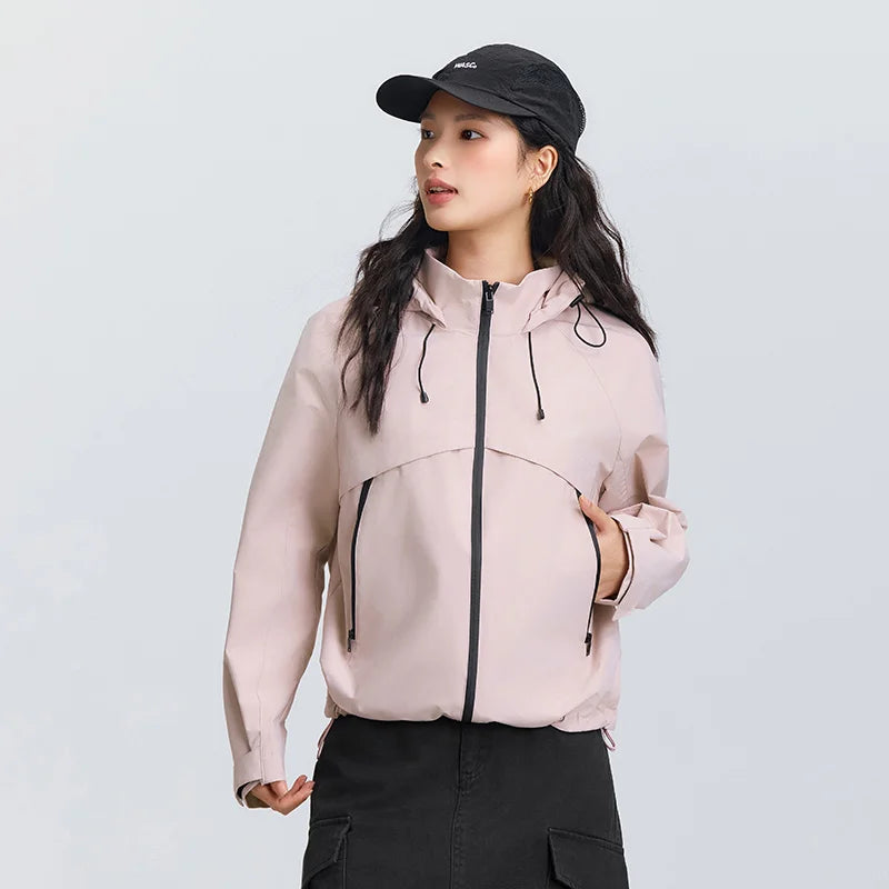 Semir Jacket Women Black and White Color Block Outdoor Triple Protection 2025 New Spring Hiking Jacket