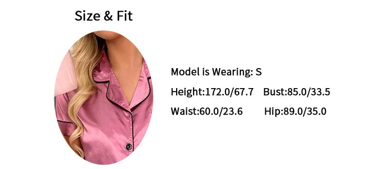 Luxurious Satin Pajama For Women 2 Piece Pjs Set Pocket Heart Embroider Sleepwear Autumn Long Sleeve Tops & Pants Pyjama Female