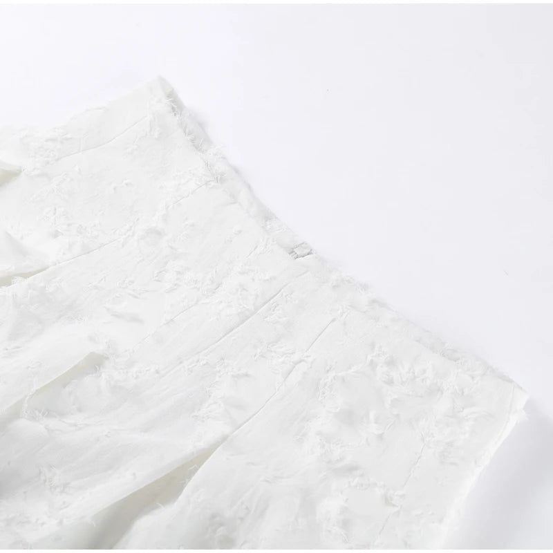 Tassel Shirt Long Skirt Suit Women Loose Lapel Buttons Blouse A-line Skirt Set Female Full Sleeve 2025 Autumn white Sets Lady