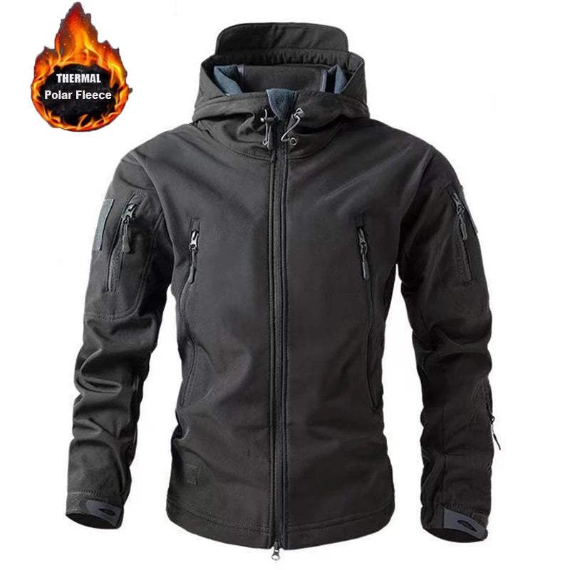 Men's Winter Autumn Softshell Fleece Jackets Waterproof Outdoor Fishing Hiking Hunting Thermal Camping Cargo Coats Warm M-5XL