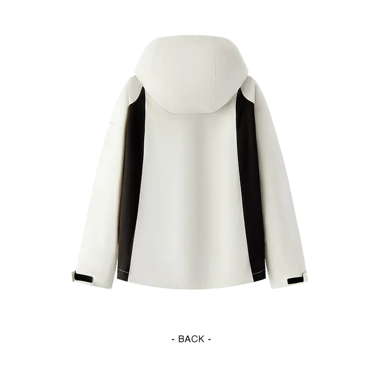 Semir Jacket Women Black and White Color Block Outdoor Triple Protection 2025 New Spring Hiking Jacket