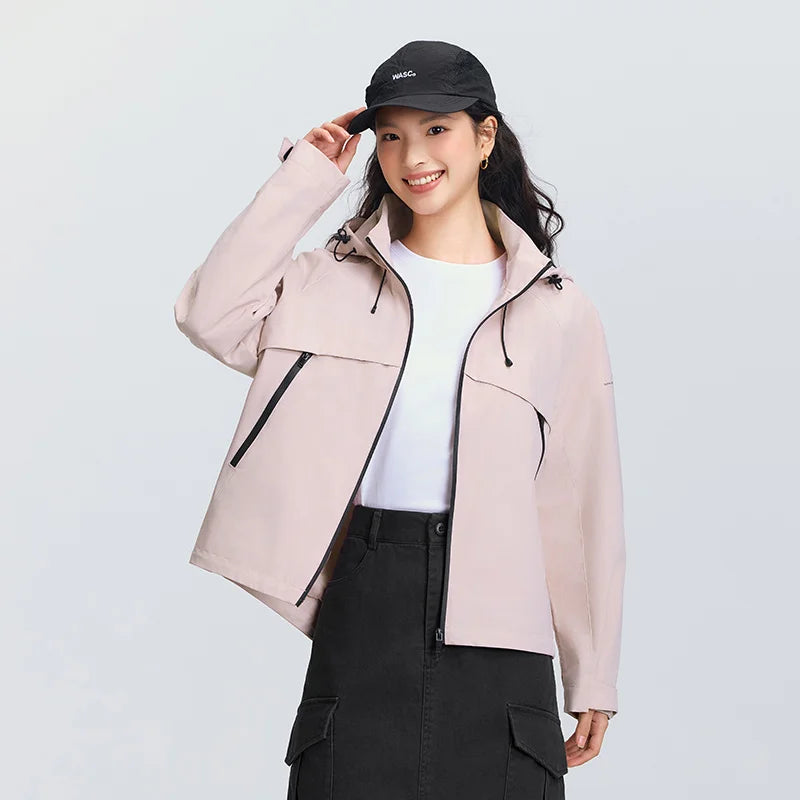 Semir Jacket Women Black and White Color Block Outdoor Triple Protection 2025 New Spring Hiking Jacket