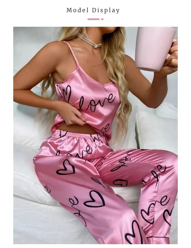 Ensemble de pyjamas en satin pour femmes, chemise en émail avec surintendant, vêtements de nuit sexy pour dames, lingerie pyjama