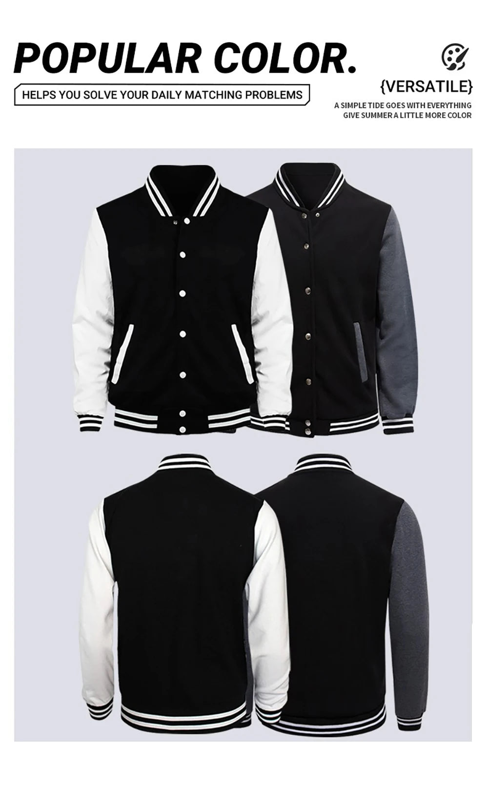 New York City Art Word Printed Men Baseball Jacket Fashion Hip Hop Streetwear Fleece Loose Jersey Unisex All-Match Autumn Coat