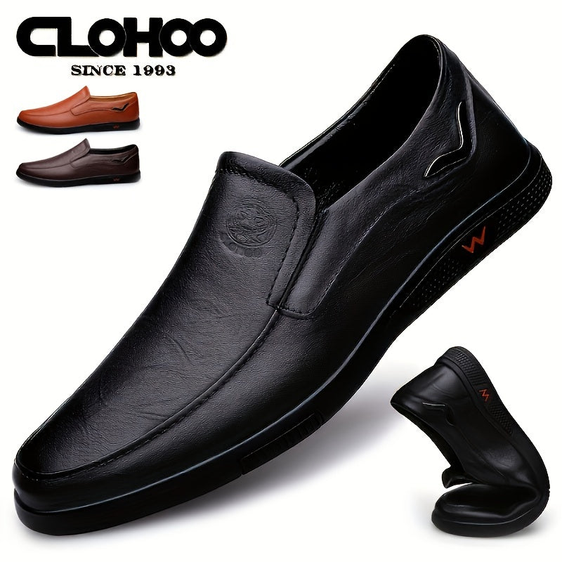 Men's Slip Resistant Leather Slip On Sneakers