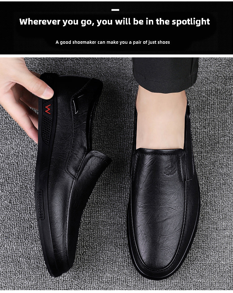 Men's Slip Resistant Leather Slip On Sneakers