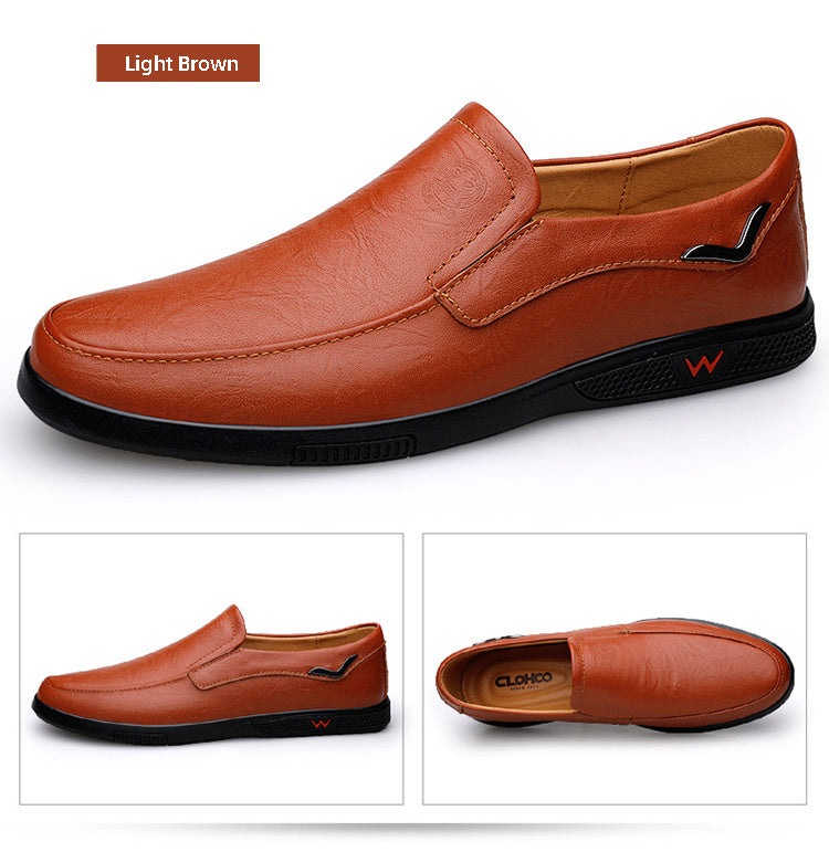 Men's Slip Resistant Leather Slip On Sneakers