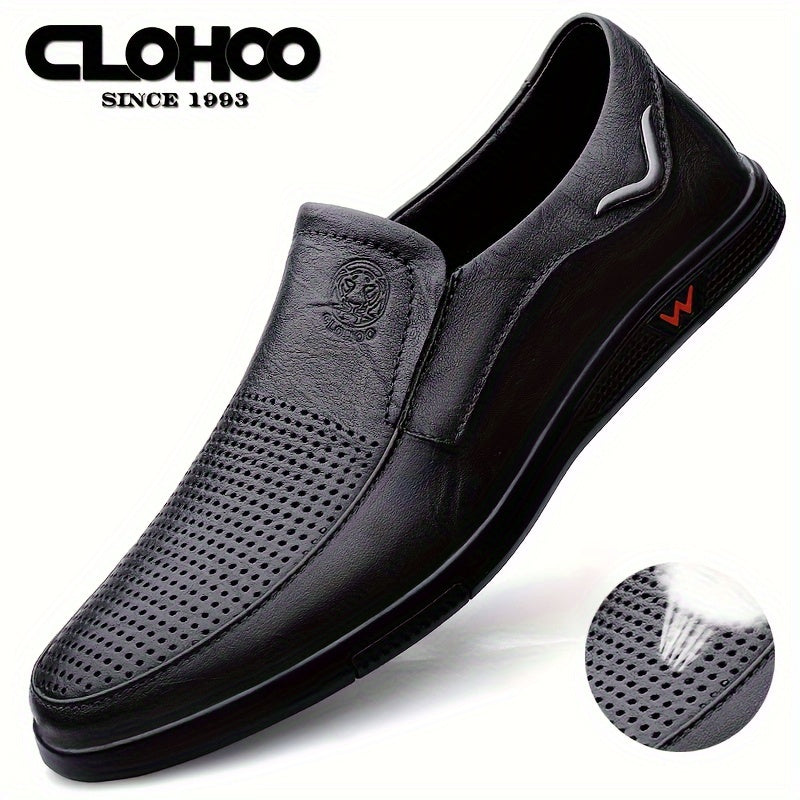Men's Slip Resistant Leather Slip On Sneakers