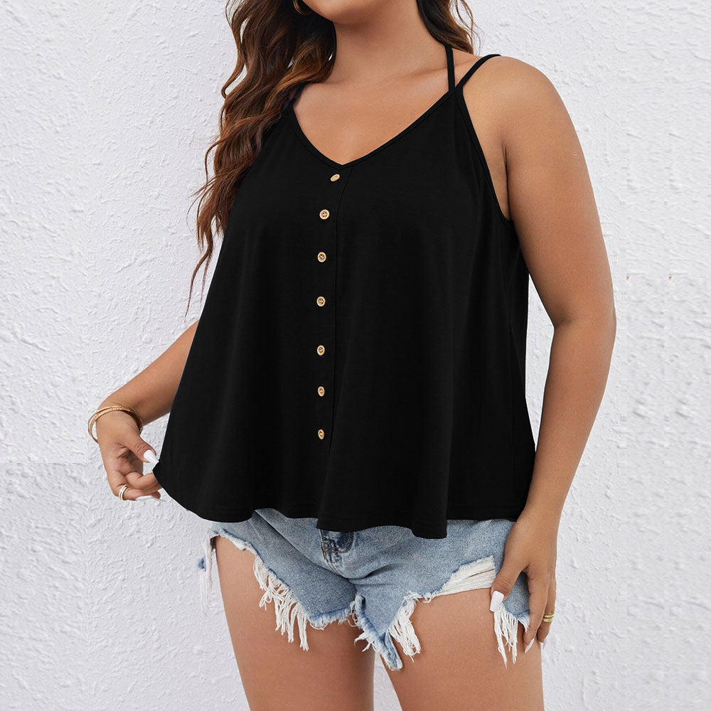 Casual V-neck Sexy Sleeveless Tank Top Versatile Women